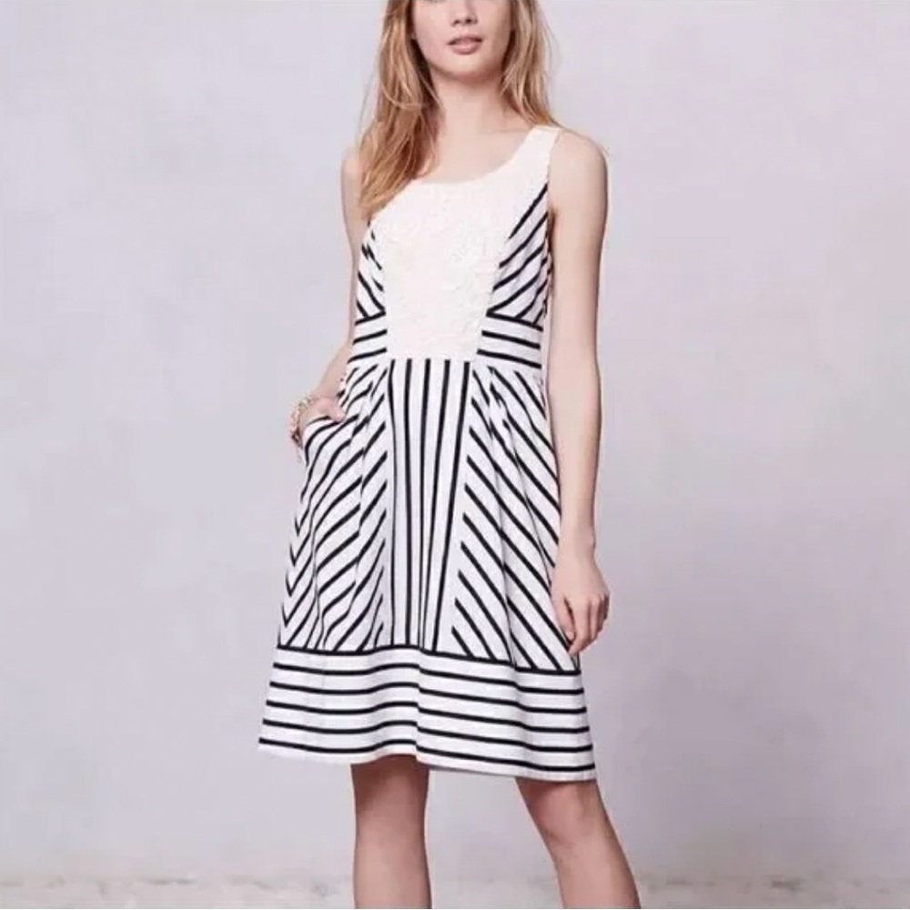 Anthropologie by Maeve Striped Chessia Dress